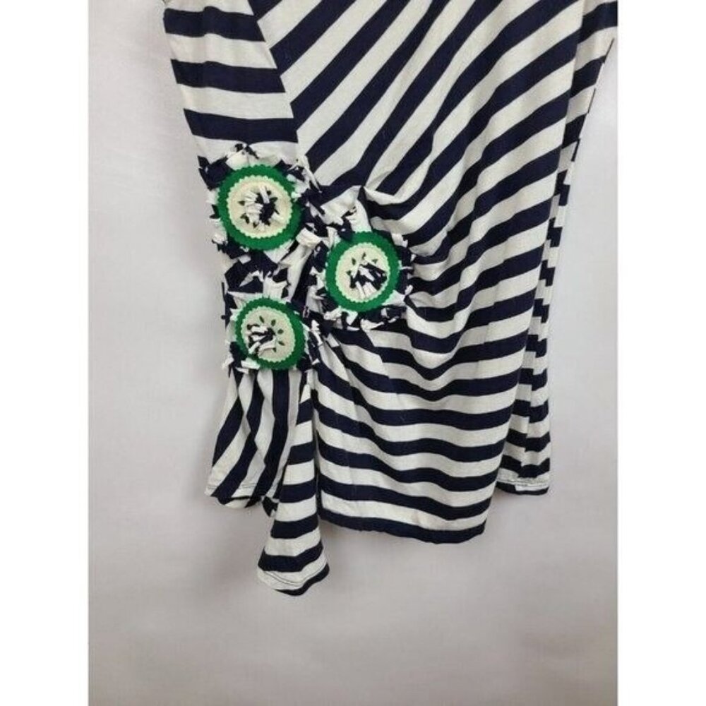 Anthropologie Little Yellow Button Womens Tank Top Small Navy White Striped BOHO - Picture 2 of 7